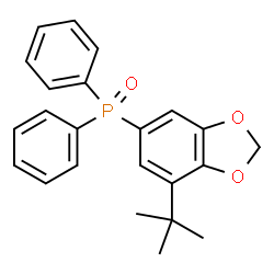 ChemSpider 2D Image | [7-(2-Methyl-2-propanyl)-1,3-benzodioxol-5-yl](diphenyl)phosphine oxide | C23H23O3P