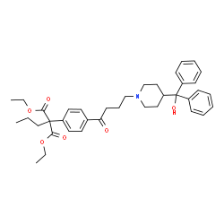 ChemSpider 2D Image | Diethyl [4-(4-{4-[hydroxy(diphenyl)methyl]-1-piperidinyl}butanoyl)phenyl](propyl)malonate | C38H47NO6