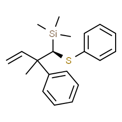 ChemSpider 2D Image | Trimethyl[(1S)-2-methyl-2-phenyl-1-(phenylsulfanyl)-3-buten-1-yl]silane | C20H26SSi
