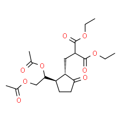 ChemSpider 2D Image | Diethyl ({(1S,2R)-2-[(1R)-1,2-diacetoxyethyl]-5-oxocyclopentyl}methyl)malonate | C19H28O9