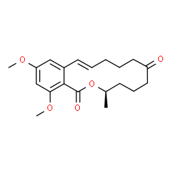 ChemSpider 2D Image | (3R,11E)-14,16-Dimethoxy-3-methyl-3,4,5,6,9,10-hexahydro-1H-2-benzoxacyclotetradecine-1,7(8H)-dione | C20H26O5