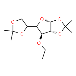 ChemSpider 2D Image | (3aR,6S,6aR)-5-(2,2-Dimethyl-1,3-dioxolan-4-yl)-6-ethoxy-2,2-dimethyltetrahydrofuro[2,3-d][1,3]dioxole (non-preferred name) | C14H24O6