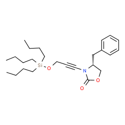 ChemSpider 2D Image | (4R)-4-Benzyl-3-{3-[(tributylsilyl)oxy]-1-propyn-1-yl}-1,3-oxazolidin-2-one | C25H39NO3Si