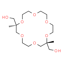 ChemSpider 2D Image | [(2R,9R)-2,9-Dimethyl-1,4,7,10,13,16-hexaoxacyclooctadecane-2,9-diyl]dimethanol | C16H32O8