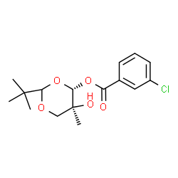 ChemSpider 2D Image | (4R,5S)-5-Hydroxy-5-methyl-2-(2-methyl-2-propanyl)-1,3-dioxan-4-yl 3-chlorobenzoate | C16H21ClO5