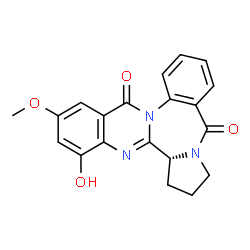 ChemSpider 2D Image | (5bR)-4-Hydroxy-2-methoxy-5b,6,7,8-tetrahydro-10H,16H-pyrrolo[2,1-c]quinazolino[3,2-a][1,4]benzodiazepine-10,16-dione | C20H17N3O4