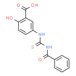 ChemSpider 2D Image | 5-[(Benzoylcarbamothioyl)amino]-2-hydroxybenzoic acid | C15H12N2O4S