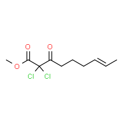 ChemSpider 2D Image | Methyl (7E)-2,2-dichloro-3-oxo-7-nonenoate | C10H14Cl2O3