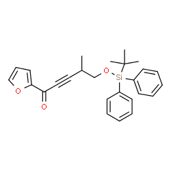 ChemSpider 2D Image | 1-(2-Furyl)-4-methyl-5-{[(2-methyl-2-propanyl)(diphenyl)silyl]oxy}-2-pentyn-1-one | C26H28O3Si