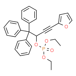 ChemSpider 2D Image | Diethyl 4-(2-furyl)-1,1,1-triphenyl-3-butyn-2-yl phosphate | C30H29O5P