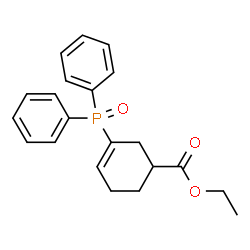 ChemSpider 2D Image | Ethyl 3-(diphenylphosphoryl)-3-cyclohexene-1-carboxylate | C21H23O3P