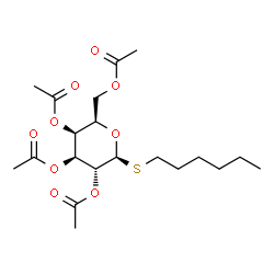 ChemSpider 2D Image | Hexyl 2,3,4,6-tetra-O-acetyl-1-thio-beta-D-galactopyranoside | C20H32O9S