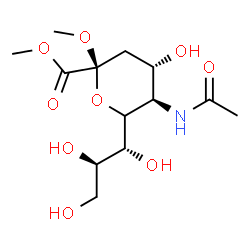 ChemSpider 2D Image | Dimethyl 5-acetamido-3,5-dideoxy-6-[(1R,2R)-1,2,3-trihydroxypropyl]-alpha-L-threo-hex-2-ulopyranosidonate | C13H23NO9