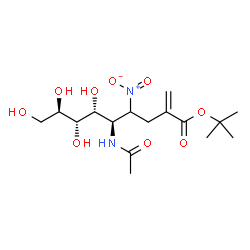 ChemSpider 2D Image | 2-Methyl-2-propanyl (5R,6R,7S,8R)-5-acetamido-6,7,8,9-tetrahydroxy-2-methylene-4-nitrononanoate | C16H28N2O9