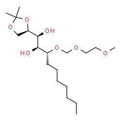 ChemSpider 2D Image | (1S,2S,3R)-1-[(4R)-2,2-Dimethyl-1,3-dioxolan-4-yl]-3-[(2-methoxyethoxy)methoxy]-1,2-decanediol | C19H38O7