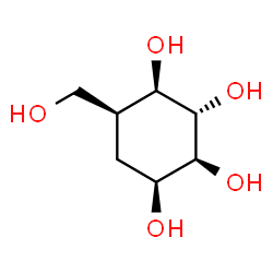 ChemSpider 2D Image | (1S,2S,3S,4R,5S)-5-(Hydroxymethyl)-1,2,3,4-cyclohexanetetrol | C7H14O5