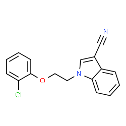 ChemSpider 2D Image | 1-[2-(2-Chlorophenoxy)ethyl]-1H-indole-3-carbonitrile | C17H13ClN2O