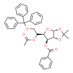 ChemSpider 2D Image | 5-O-Acetyl-3-O-benzoyl-1,2-O-isopropylidene-6-O-trityl-alpha-D-glucofuranose | C37H36O8