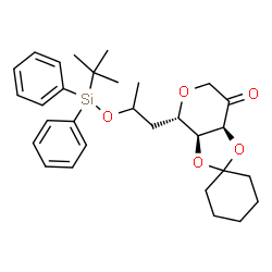 ChemSpider 2D Image | (5S)-1,5-Anhydro-3,4-O-1,1-cyclohexanediyl-5-(2-{[(2-methyl-2-propanyl)(diphenyl)silyl]oxy}propyl)-L-ribulose | C30H40O5Si