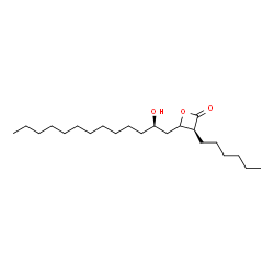 ChemSpider 2D Image | (3S)-3-Hexyl-4-[(2R)-2-hydroxytridecyl]-2-oxetanone | C22H42O3
