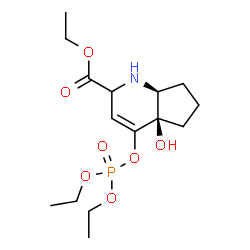 ChemSpider 2D Image | Ethyl (4aR,7aS)-4-[(diethoxyphosphoryl)oxy]-4a-hydroxy-2,4a,5,6,7,7a-hexahydro-1H-cyclopenta[b]pyridine-2-carboxylate | C15H26NO7P