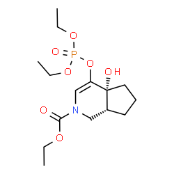 ChemSpider 2D Image | Ethyl (4aR,7aR)-4-[(diethoxyphosphoryl)oxy]-4a-hydroxy-1,4a,5,6,7,7a-hexahydro-2H-cyclopenta[c]pyridine-2-carboxylate | C15H26NO7P