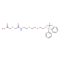 ChemSpider 2D Image | 2,2-Dimethyl-14-oxo-3,3-diphenyl-4,7,10,16-tetraoxa-13-aza-3-silaoctadecan-18-oic acid | C26H37NO7Si