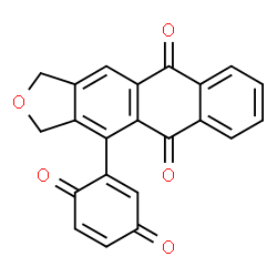 ChemSpider 2D Image | 4-(3,6-Dioxo-1,4-cyclohexadien-1-yl)-1,3-dihydroanthra[2,3-c]furan-5,10-dione | C22H12O5