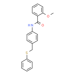 ChemSpider 2D Image | 2-Methoxy-N-{4-[(phenylsulfanyl)methyl]phenyl}benzamide | C21H19NO2S