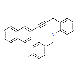 ChemSpider 2D Image | (E)-1-(4-Bromophenyl)-N-{2-[3-(2-naphthyl)-2-propyn-1-yl]phenyl}methanimine | C26H18BrN