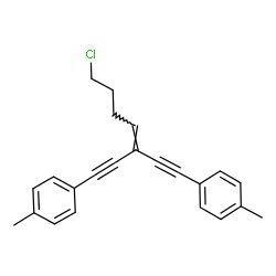 ChemSpider 2D Image | 1-{7-Chloro-3-[(4-methylphenyl)ethynyl]-3-hepten-1-yn-1-yl}-4-methylbenzene | C23H21Cl