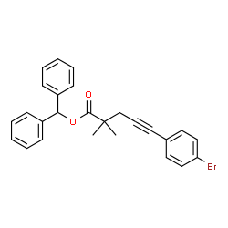 ChemSpider 2D Image | Diphenylmethyl 5-(4-bromophenyl)-2,2-dimethyl-4-pentynoate | C26H23BrO2