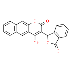 ChemSpider 2D Image | 4-Hydroxy-3-(3-oxo-1,3-dihydro-2-benzofuran-1-yl)-2H-benzo[g]chromen-2-one | C21H12O5