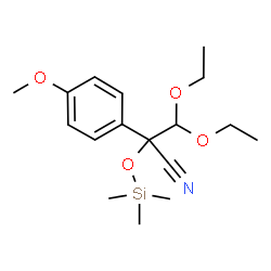 ChemSpider 2D Image | 3,3-Diethoxy-2-(4-methoxyphenyl)-2-[(trimethylsilyl)oxy]propanenitrile | C17H27NO4Si