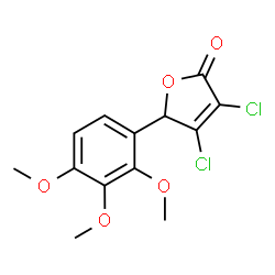 ChemSpider 2D Image | 3,4-Dichloro-5-(2,3,4-trimethoxyphenyl)-2(5H)-furanone | C13H12Cl2O5