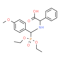 ChemSpider 2D Image | {[(Diethoxyphosphoryl)(4-methoxyphenyl)methyl]amino}(phenyl)acetic acid | C20H26NO6P