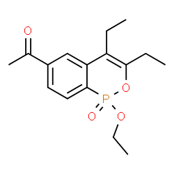 ChemSpider 2D Image | 1-(1-Ethoxy-3,4-diethyl-1-oxido-1H-2,1-benzoxaphosphinin-6-yl)ethanone | C16H21O4P