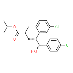ChemSpider 2D Image | Isopropyl (4R,5R)-4-(3-chlorophenyl)-5-(4-chlorophenyl)-5-hydroxy-2-methylpentanoate | C21H24Cl2O3