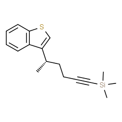 ChemSpider 2D Image | [(5S)-5-(1-Benzothiophen-3-yl)-1-hexyn-1-yl](trimethyl)silane | C17H22SSi