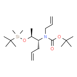 ChemSpider 2D Image | 2-Methyl-2-propanyl allyl[(2S,3R)-2-{[dimethyl(2-methyl-2-propanyl)silyl]oxy}-5-hexen-3-yl]carbamate | C20H39NO3Si