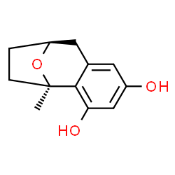 ChemSpider 2D Image | (1R,9S)-1-Methyl-12-oxatricyclo[7.2.1.0~2,7~]dodeca-2,4,6-triene-3,5-diol | C12H14O3