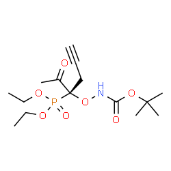ChemSpider 2D Image | Diethyl {(3R)-3-[({[(2-methyl-2-propanyl)oxy]carbonyl}amino)oxy]-2-oxo-5-hexyn-3-yl}phosphonate | C15H26NO7P