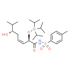 ChemSpider 2D Image | (2R,3Z,6S)-6-Hydroxy-7-methyl-N-[(4-methylphenyl)sulfonyl]-2-[(triisopropylsilyl)oxy]-3-octenamide | C25H43NO5SSi