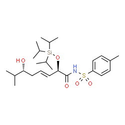 ChemSpider 2D Image | (2R,3E,6R)-6-Hydroxy-7-methyl-N-[(4-methylphenyl)sulfonyl]-2-[(triisopropylsilyl)oxy]-3-octenamide | C25H43NO5SSi