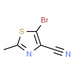 ChemSpider 2D Image | 5-Bromo-2-methyl-1,3-thiazole-4-carbonitrile | C5H3BrN2S