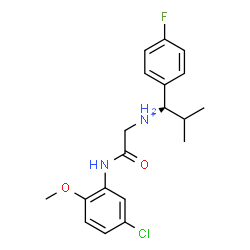 ChemSpider 2D Image | (1S)-N-{2-[(5-Chloro-2-methoxyphenyl)amino]-2-oxoethyl}-1-(4-fluorophenyl)-2-methyl-1-propanaminium | C19H23ClFN2O2
