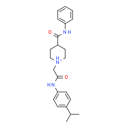 ChemSpider 2D Image | 1-{2-[(4-Isopropylphenyl)amino]-2-oxoethyl}-4-(phenylcarbamoyl)piperidinium | C23H30N3O2