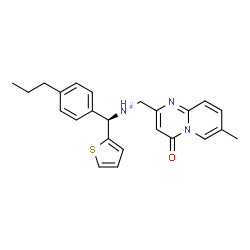ChemSpider 2D Image | (R)-N-[(7-Methyl-4-oxo-4H-pyrido[1,2-a]pyrimidin-2-yl)methyl](4-propylphenyl)2-thienylmethanaminium | C24H26N3OS