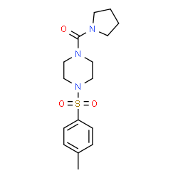 ChemSpider 2D Image | Pyrrolidin-1-yl-[4-(toluene-4-sulfonyl)-piperazin-1-yl]-methanone | C16H23N3O3S