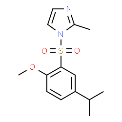 ChemSpider 2D Image | 1-[(5-Isopropyl-2-methoxyphenyl)sulfonyl]-2-methyl-1H-imidazole | C14H18N2O3S